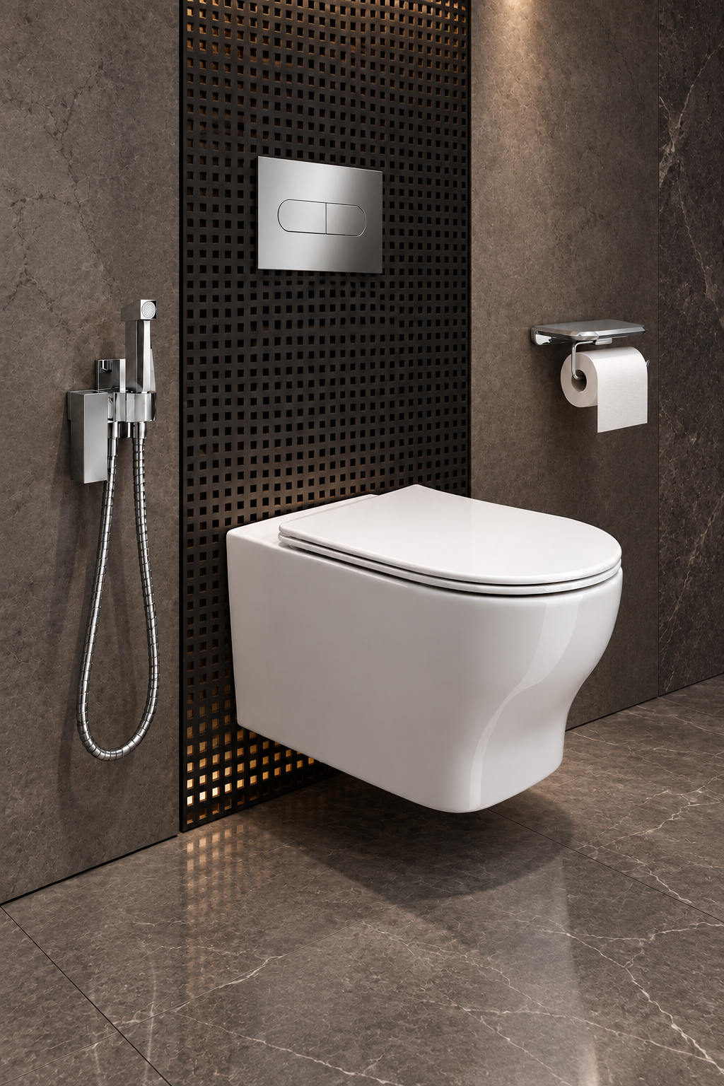 Подвесной унитаз СИНТЕЗ WC535PWG, белый глянец